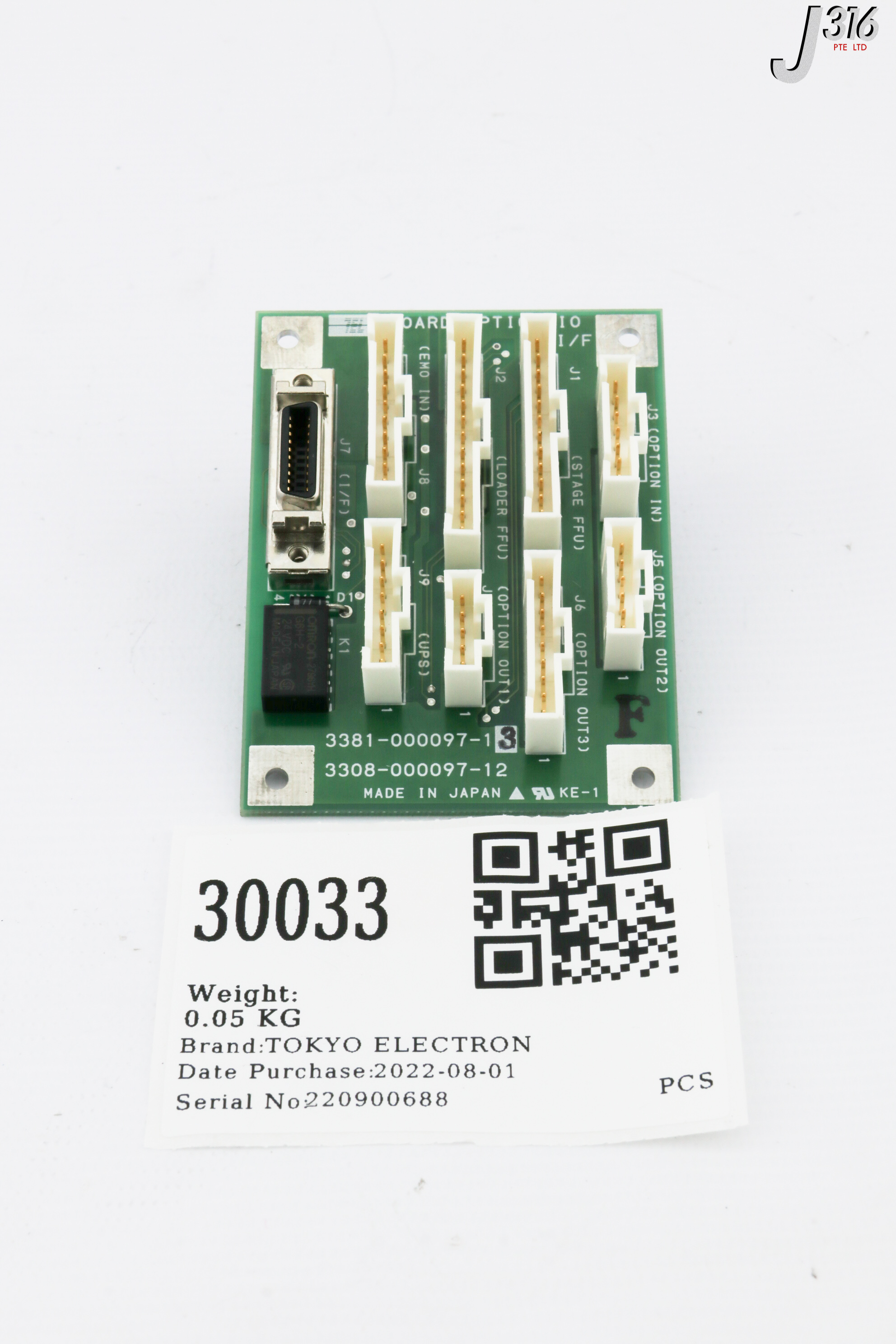 30033 TOKYO ELECTRON PCB, BOARD, OPTION IO I/F, 3308-000097-12 ...